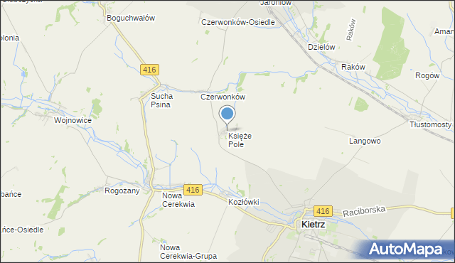 mapa Księże Pole, Księże Pole na mapie Targeo